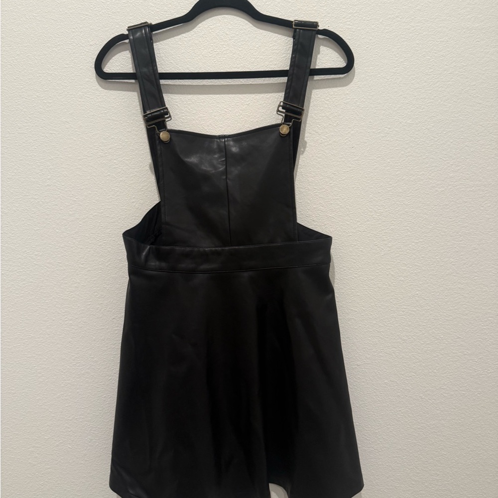 Women’s feaux leather overall Dress